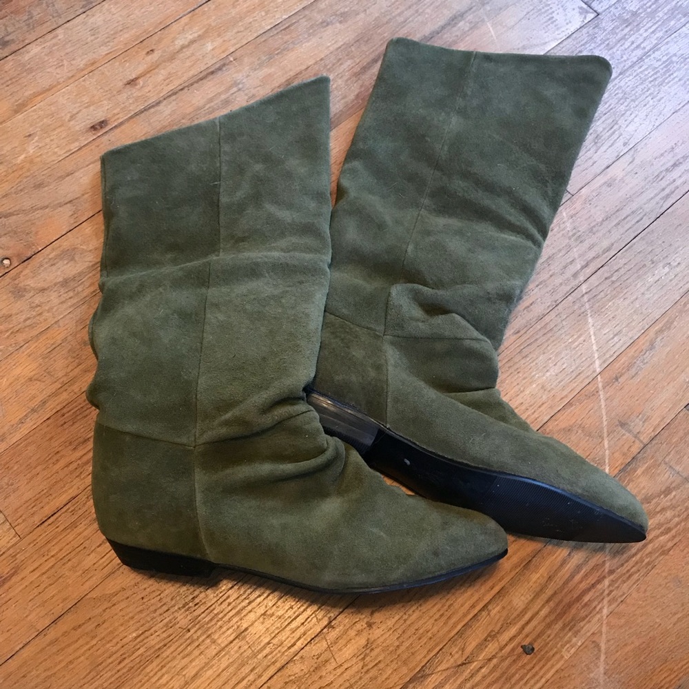 Olive Suede Boots